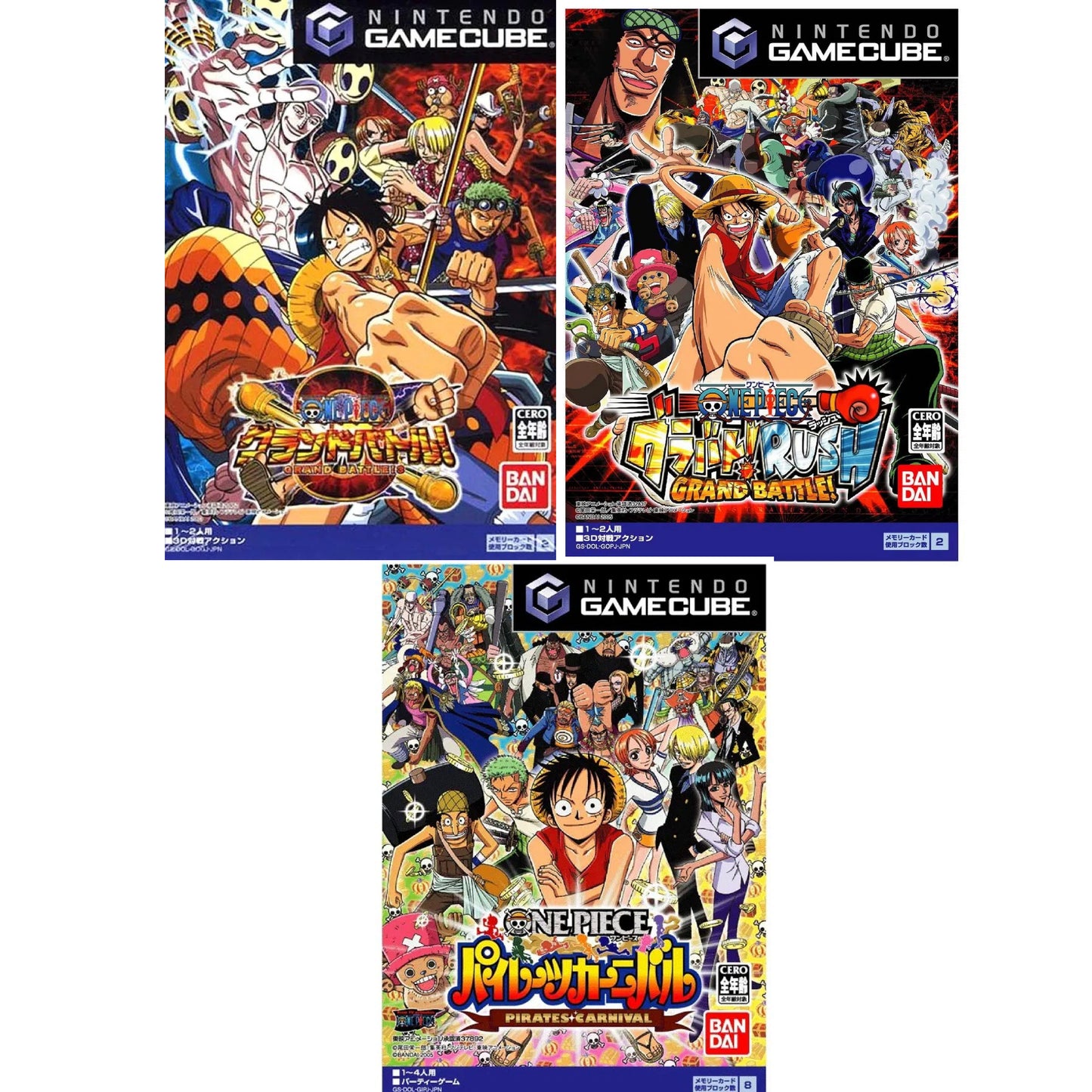 One Piece Pirates Carnival, Grand Battle 3 and Rush GameCube