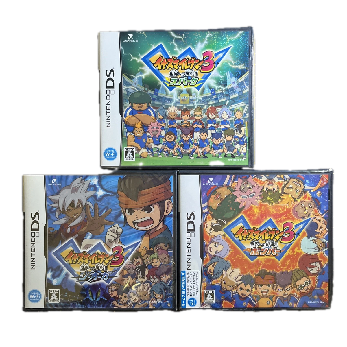 Lot 3 Nintendo DS Inazuma Eleven 3 Challenge to the World!!