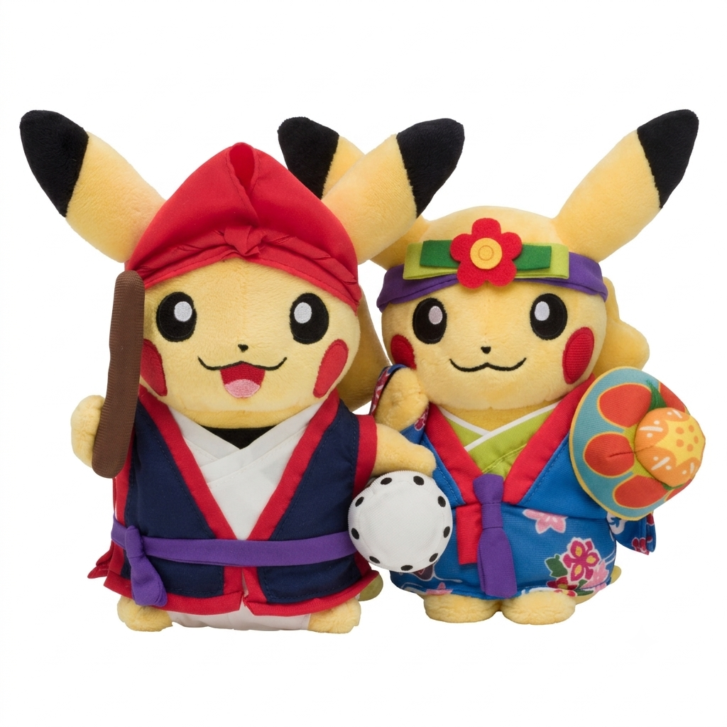 Pikachu Eisa (Festival Drummer) Ryubu (Ryukyu Dance) Pokemon Center Plush